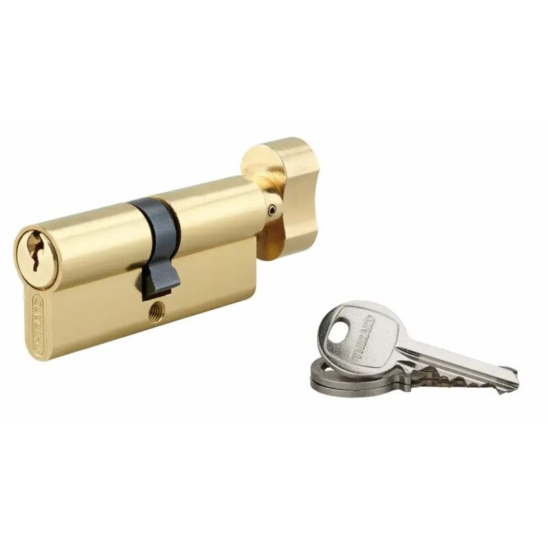 - Sa-knaufschlosszylinder, 40bx40mm, Ausziehsicherung, Messing, 3 Schlüssel -