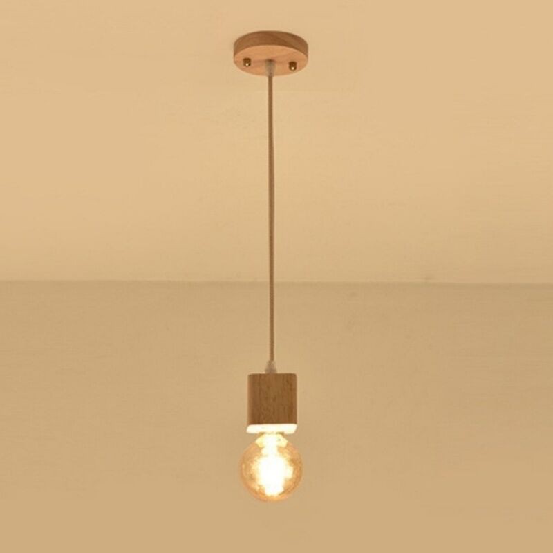 Moderne, Schlichte Pendelleuchte, Kreative Hängelampe Aus Holz, Verstellbarer Deckenleuchter E27