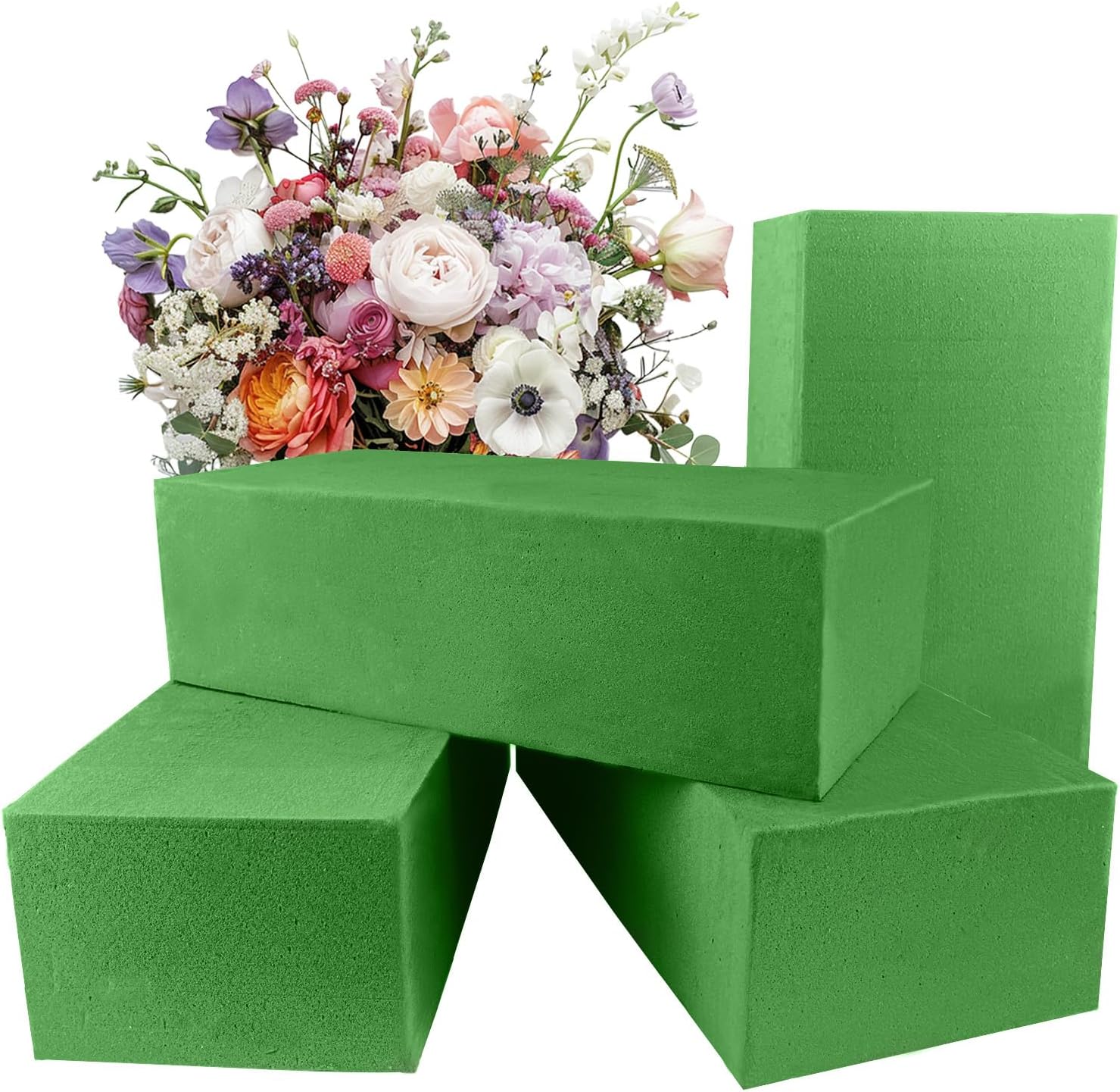 Steckschaum Für Blumenarrangements – 4er-set – Polyurethan – Langanhaltende Feuchtigkeit – 22,5 X 10,5 X 7 Cm