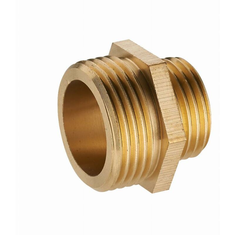 Doppelter Reduziernippel Aus Messing, Außengewinde M3/4" (20x27) - M1/2" (15x21) - 190-2015l1