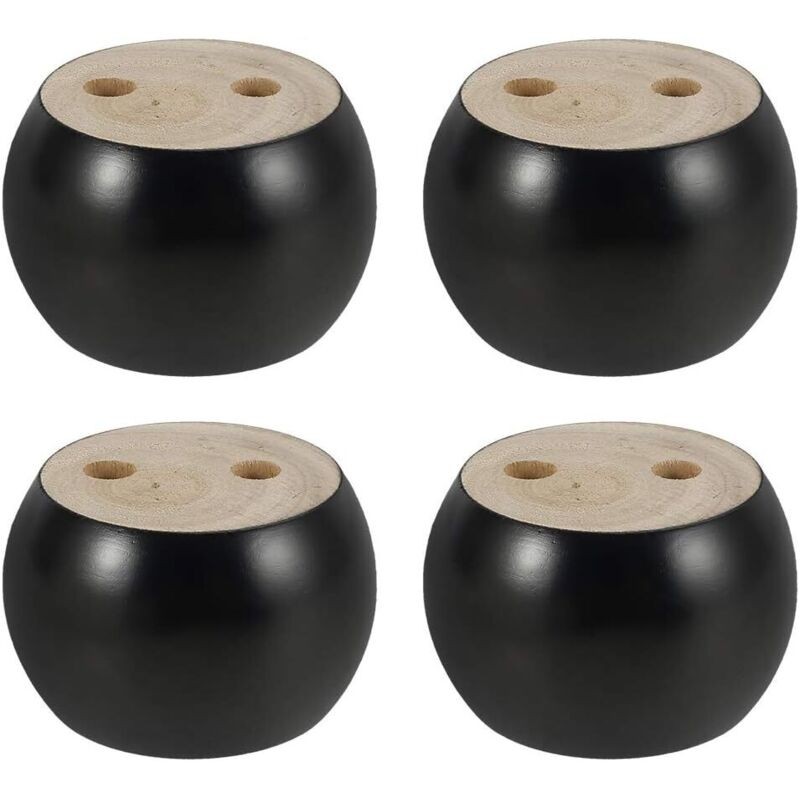 Jusch – Set Mit 4 Möbelbeinen Aus Eukalyptusholz, 5 Cm – Runde Form – Inklusive Befestigungsschrauben – Für Sofas, Betten Und Sessel