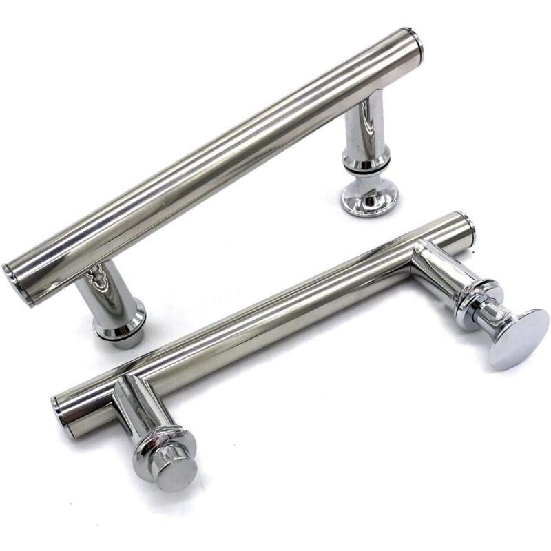 Set Mit 2 Ersatz-duschtürgriffen Aus Edelstahl Mit Kunststoffknöpfen, 145 Mm