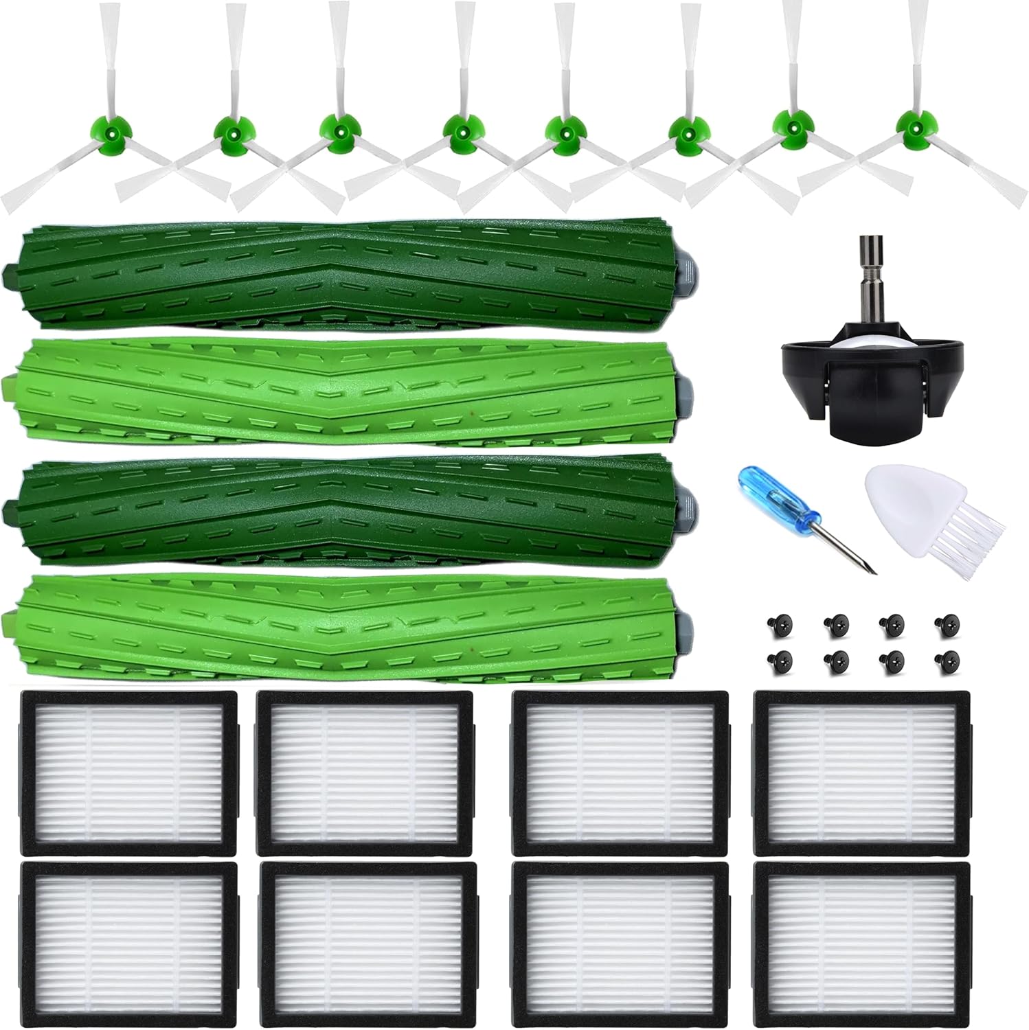 Roomba Ersatzteile-set – 12 Zubehörteile – Filter, Bürste, Rad – Kompatibel Mit I3, I7, J5