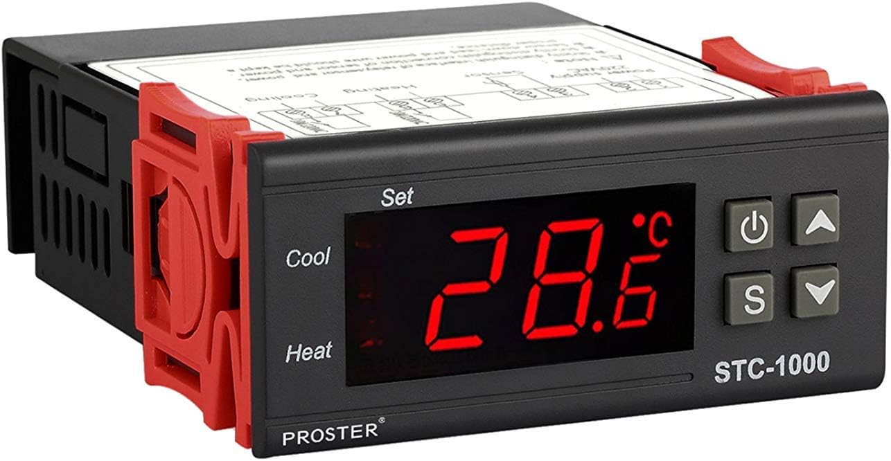 Digitales Thermostat Stc-1000 – 1 Stück – Kunststoff – Temperaturregelung – Heizen/kühlen – 75 X 34,5 Mm