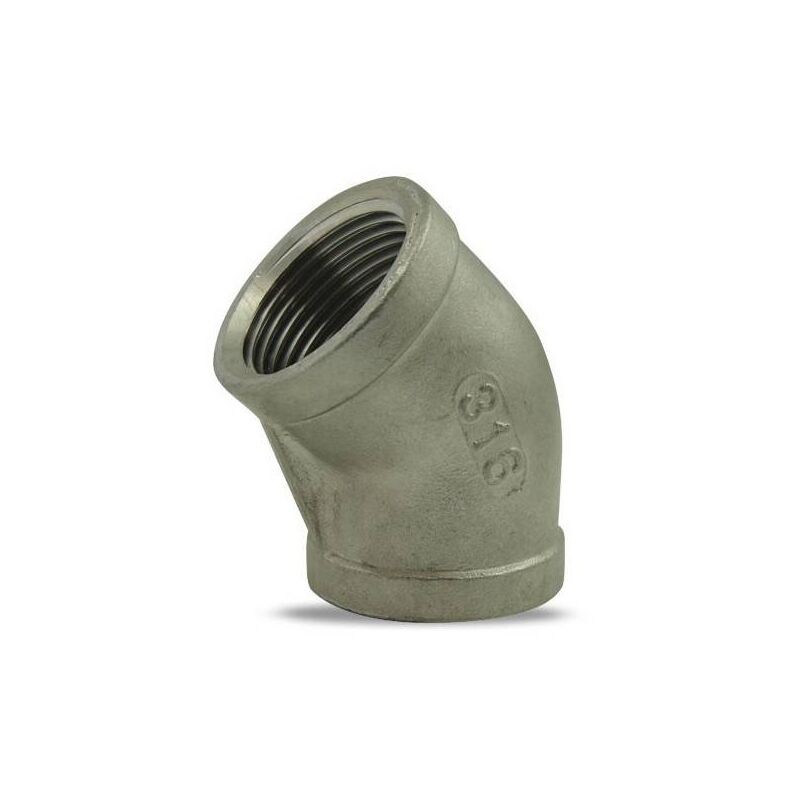45°-winkelstück, Innengewinde/innengewinde, Aus Edelstahl 316, 2" - 45°-winkelstück, Innengewinde/innengewinde, Aus Edelstahl 316, 2