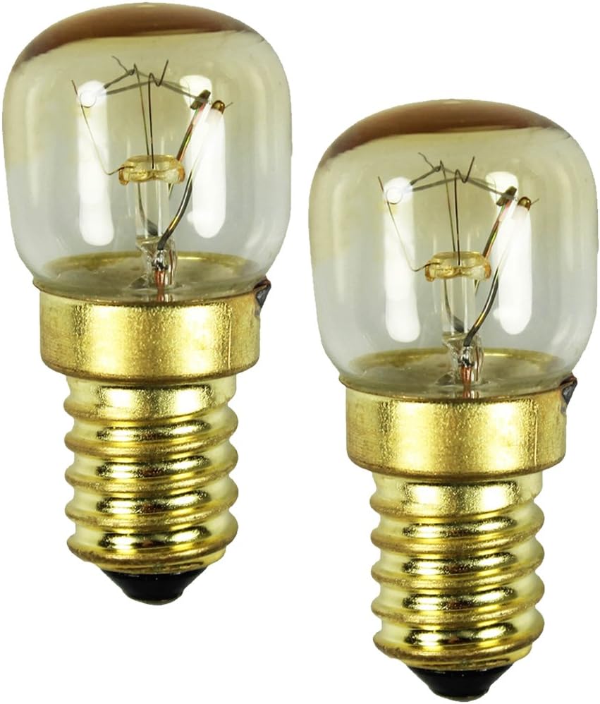 Backofenlampe – 2er-pack – Robustes Glas – Max. 300 °c – Für Backofen Und Mikrowelle – E14 15 W