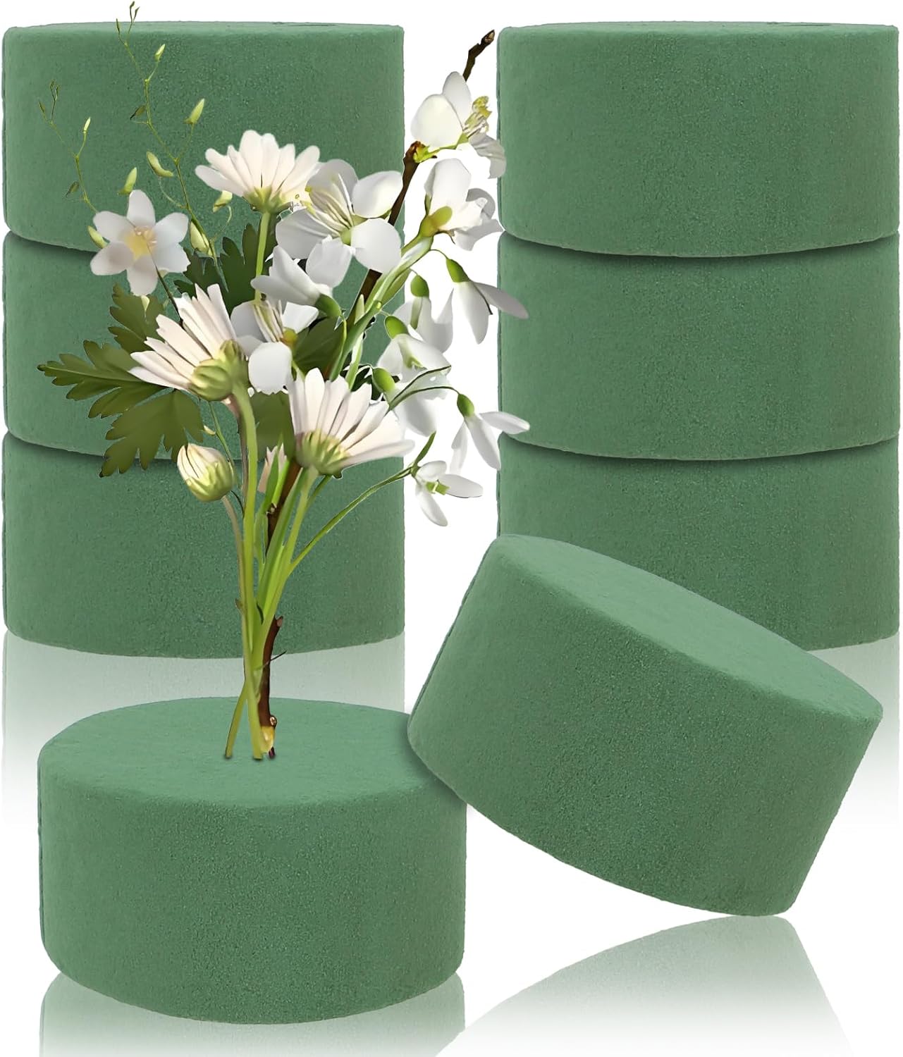 Steckschaum – 8 Stück – Phenolharz – Grüne Zylinder 8 X 4 Cm – Wasserspeichernd – Blumendekoration