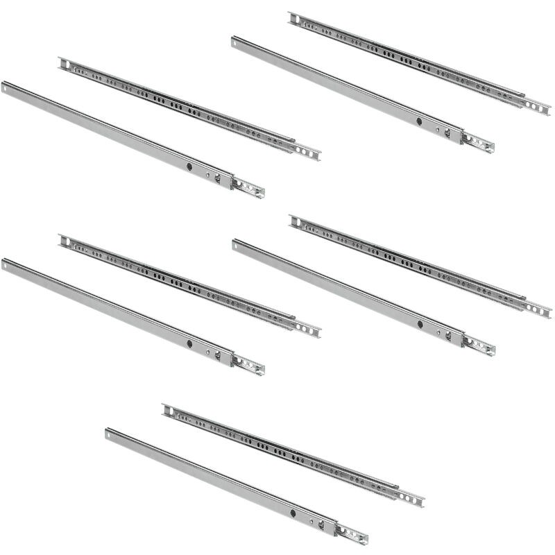 Emuca Schubladenschienen-set (5 Stück), Kugelgelagert, 17 Mm Höhe, 374 Mm Tiefe, Teilauszug, Verzinkt