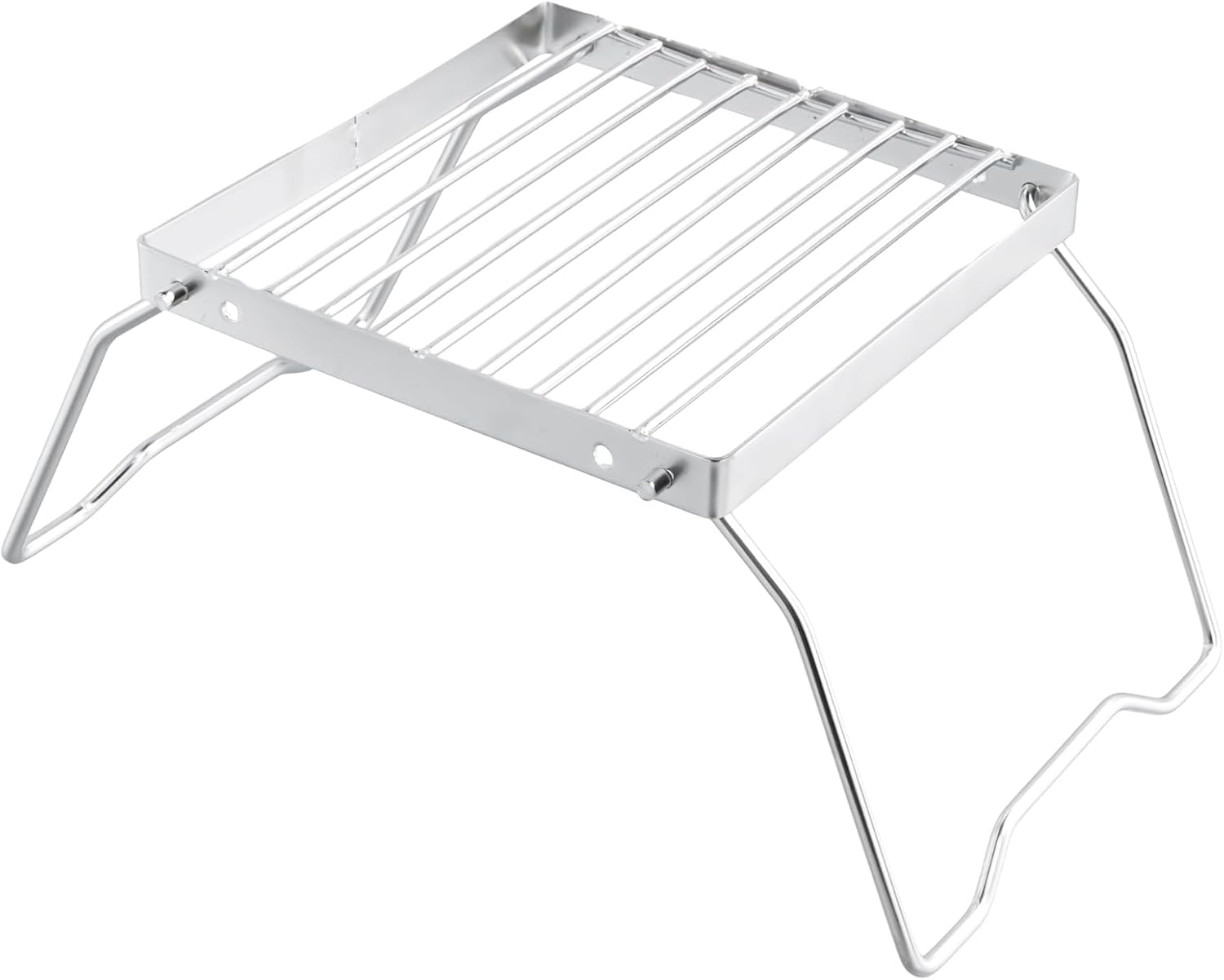 Campinggrill – 1 Stück – Edelstahl – Faltbar Und Tragbar – Ideal Zum Wandern Und Picknicken – 16 X 16 Cm