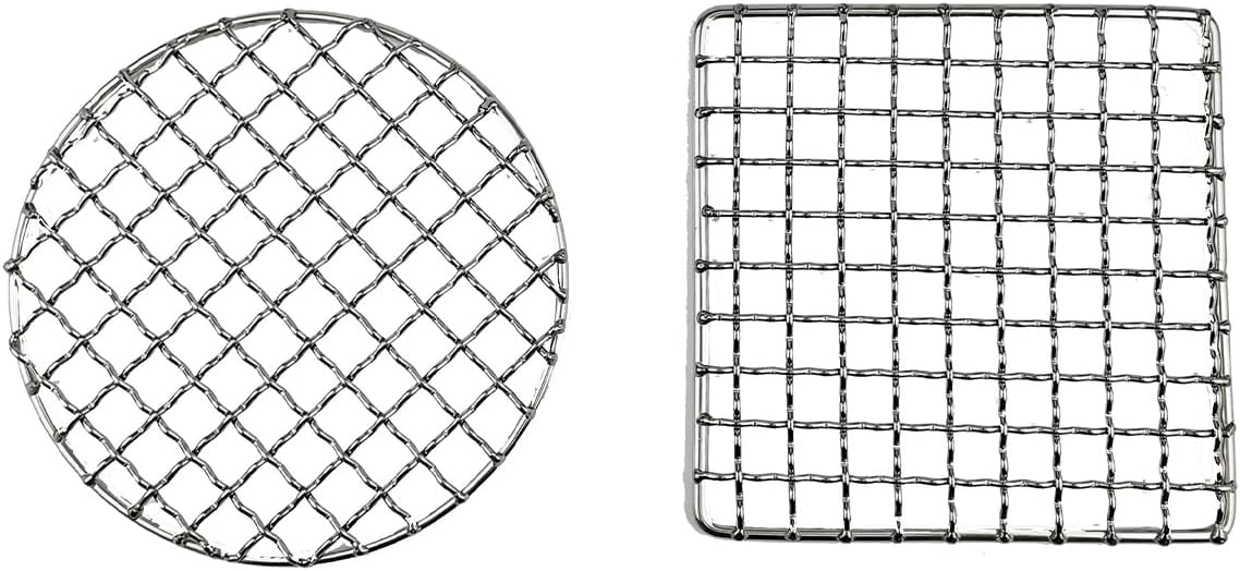 2er-set Grillroste – Edelstahl – Quadratisch Und Rund – Für Lagerfeuer Und Grill – 13 Cm