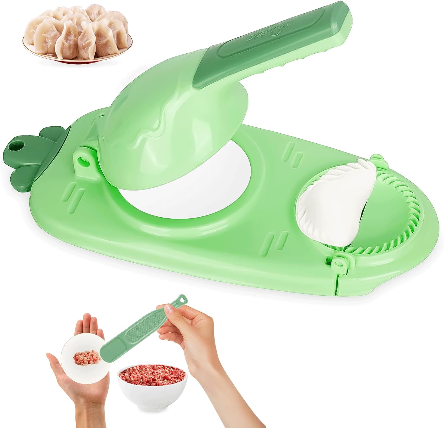 2-in-1-teigtaschenformer – 1-teilig – Grünes Pp – Manuelle Presse Und Form – Für Ravioli Und Teigtaschen – Für Die Heimische Küche