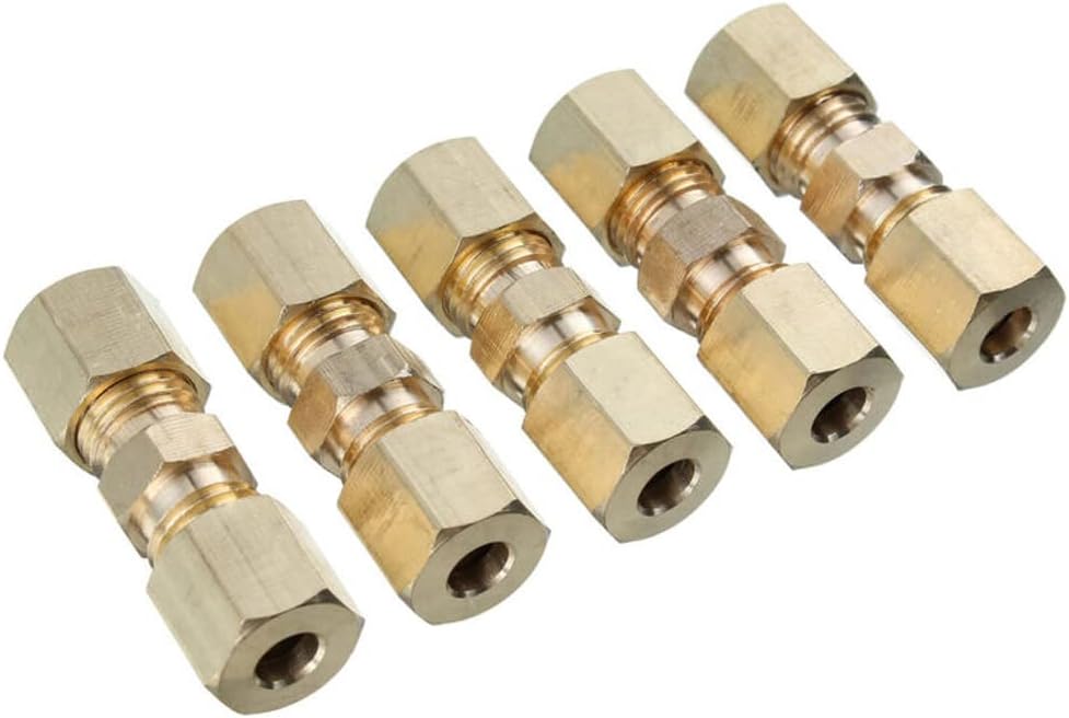 Bremsleitungsverschraubung – 5er-pack – Messing – 3/8-24 Gewinde – Für 3/16-zoll-schlauch – 33 X 10 Mm