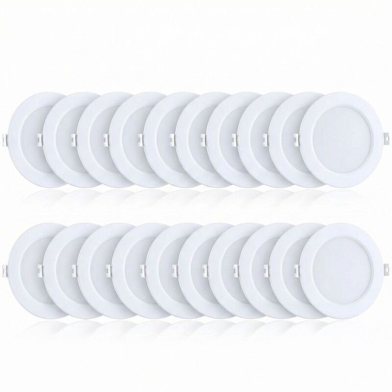 20er-pack Einbau-deckenleuchten, 6 W (entspricht 60 W), 600 Lumen, Neutralweiß