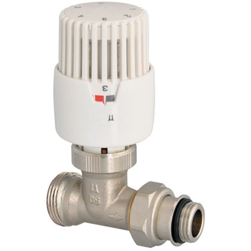 Thermostatkopf Vt 0,56 + Gerader Thermostatkörper, Außengewinde 3/4" Ek Und Innengewinde 1/2" (15/21) - Somatherm