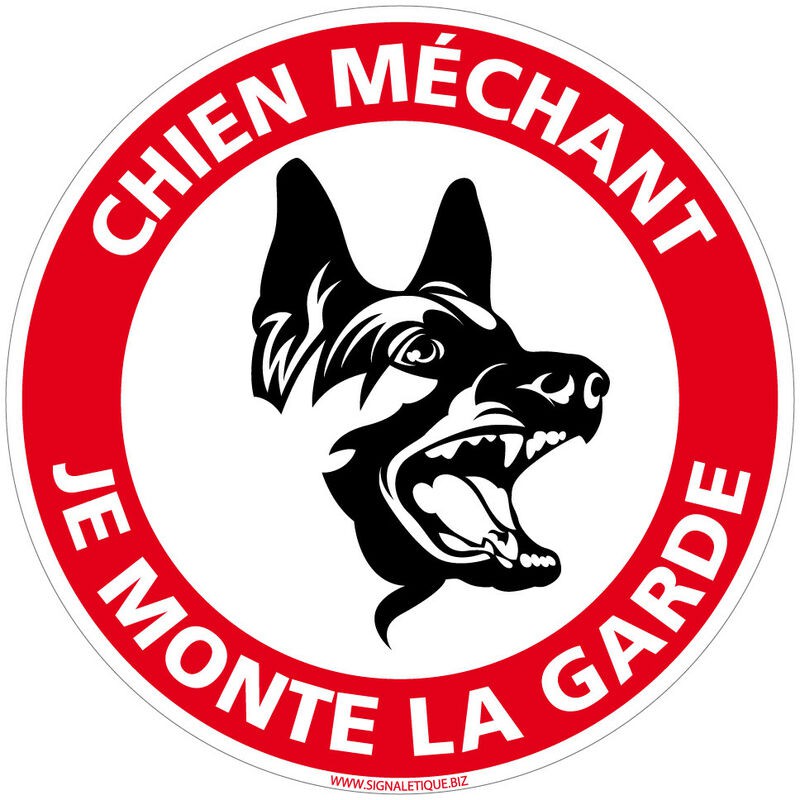 1 Mm Pvc-schild. Verbotsschild. Parkschild, Pvc-informationsschild. Größe Nach Wahl – Vorsicht, Bissiger Hund – Durchmesser 300 Mm