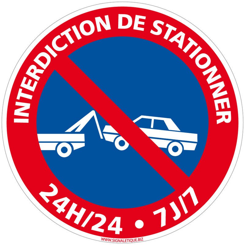 1 Mm Pvc-schild. Verbotsschild. Parkschild, Pvc-informationsschild. Größe Nach Wahl – Parken Rund Um Die Uhr Verboten – Durchmesser 300 Mm