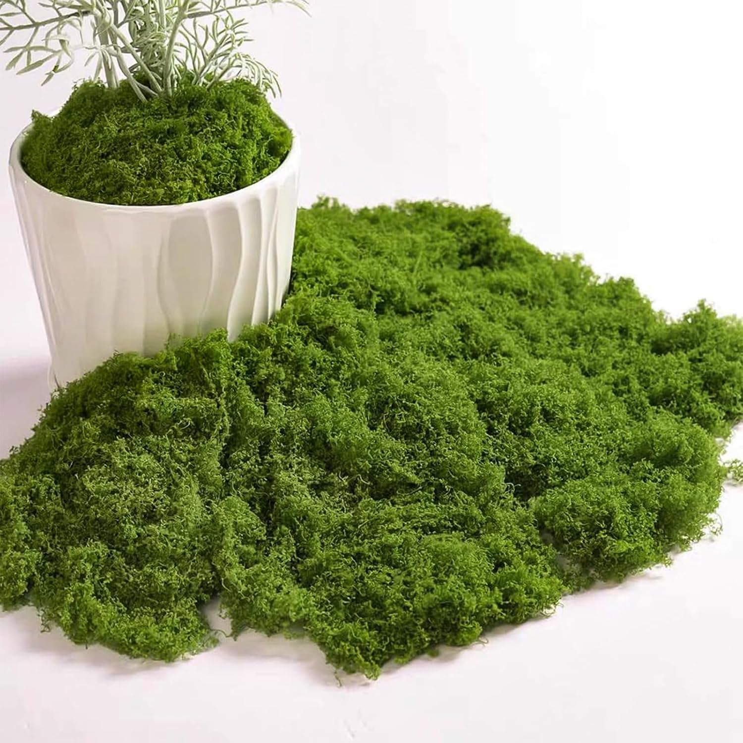 Künstliches Moos – 50 G – Synthetische Faser – Realistische Dekoration – Für Diy Und Garten – Dunkelgrün