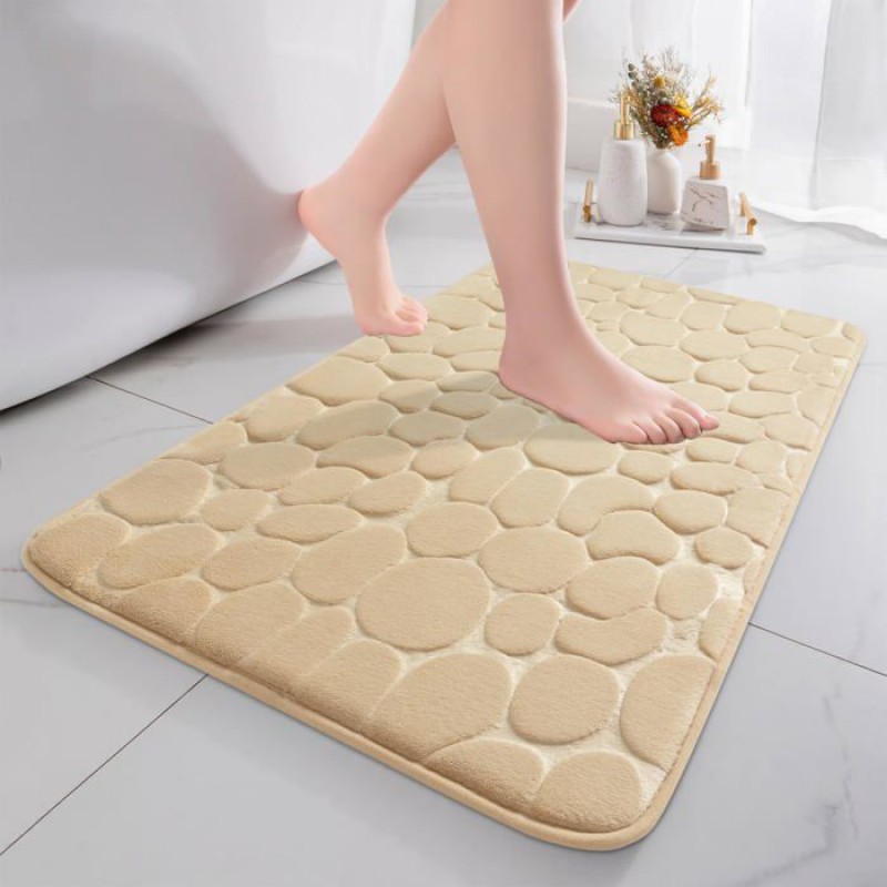 Badematte Aus Memory-schaum – Saugfähige Duschmatte – Rutschfeste Badematte, Wohnzimmer – 50 X 80 Cm, Dunkelbeige