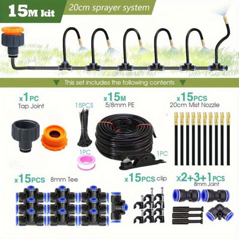 Automatisches Gartenbewässerungsset, Tropfbewässerung, Mikrosprinkler, Einfache Installation, Schnellkupplungen, Wassersparend Für Den Außenbereich
