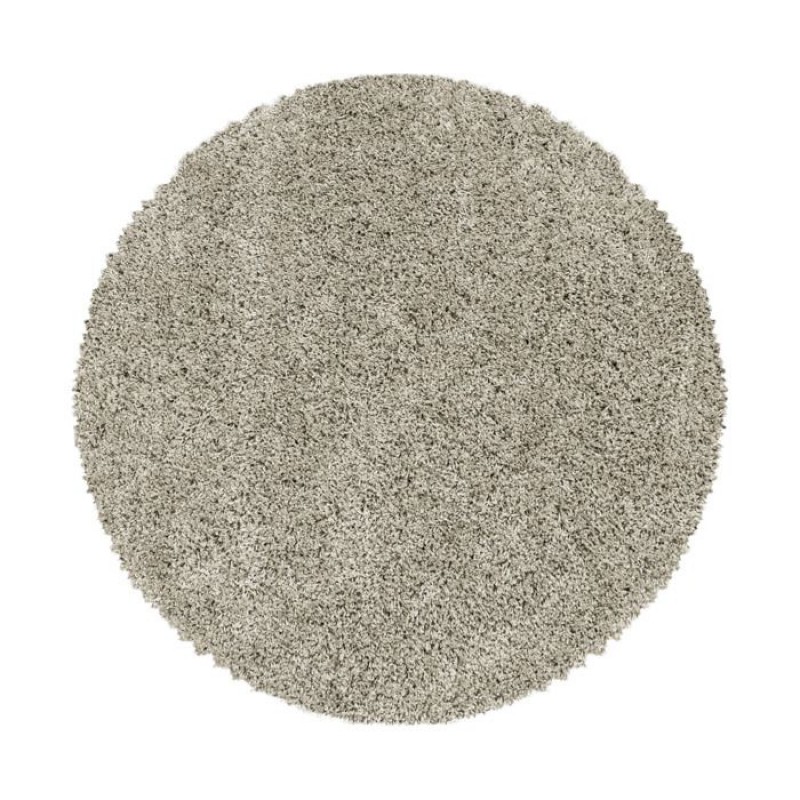 Carpetsale24 Schlichter, Hochfloriger Wohnzimmerteppich, Schlichter Naturteppich, Runder Schlafzimmerteppich (120 Cm), Langer Flor, Weich Und Flauschig