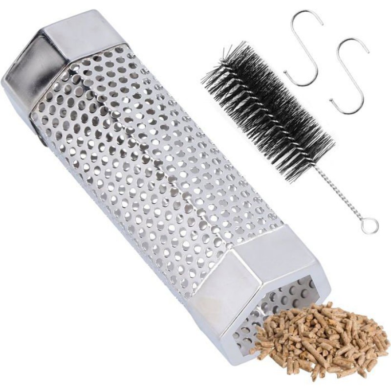 Räucherrohr Für Grills – Edelstahl – Sechseckig – Für Heiß- Und Kalträucherung – Kompatibel Mit Allen Grills