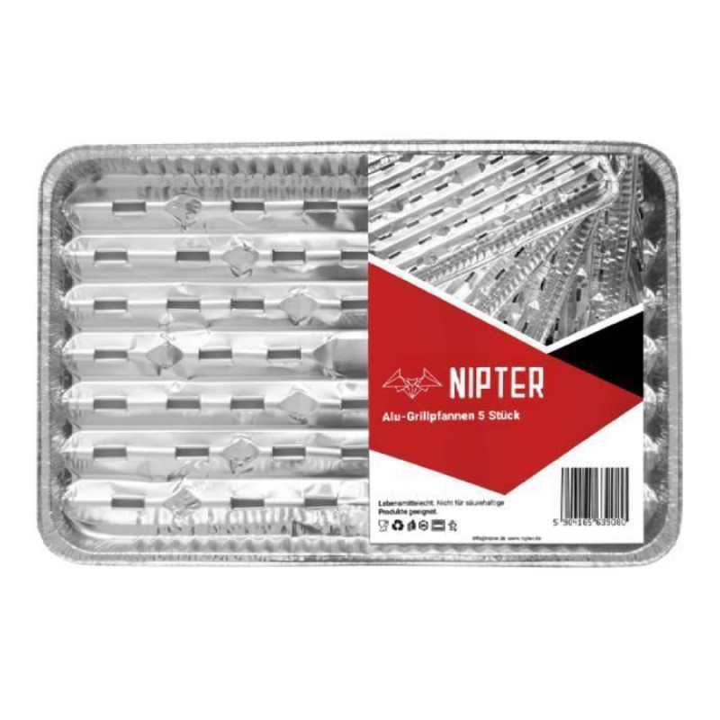 Nipter Grillplatte – Rechteckig – Aluminium – 25er-pack – 34,1 X 22,9 Cm