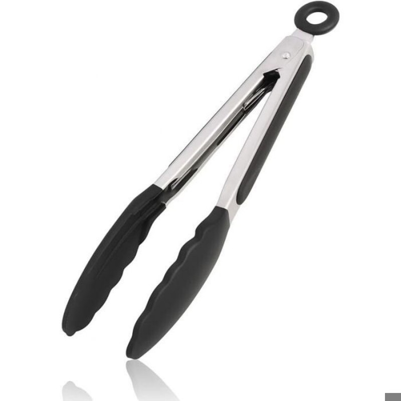 Küchenzange Aus Silikon (23 Cm), Profi-küchenzange, Hitzebeständige Lebensmittelzange, Heißluftfritteusenzange, Rohrzange