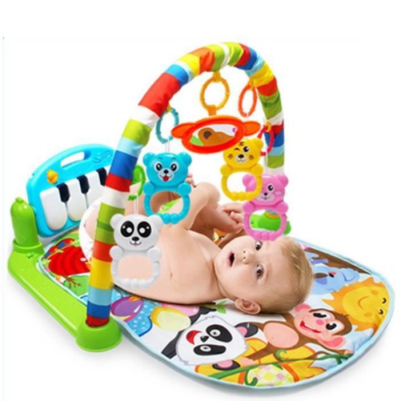Qwz143 Baby-aktivitätsmatte – Entwicklungsförderndes Zubehör Mit Weichen Rasseln Und Musikspielzeug