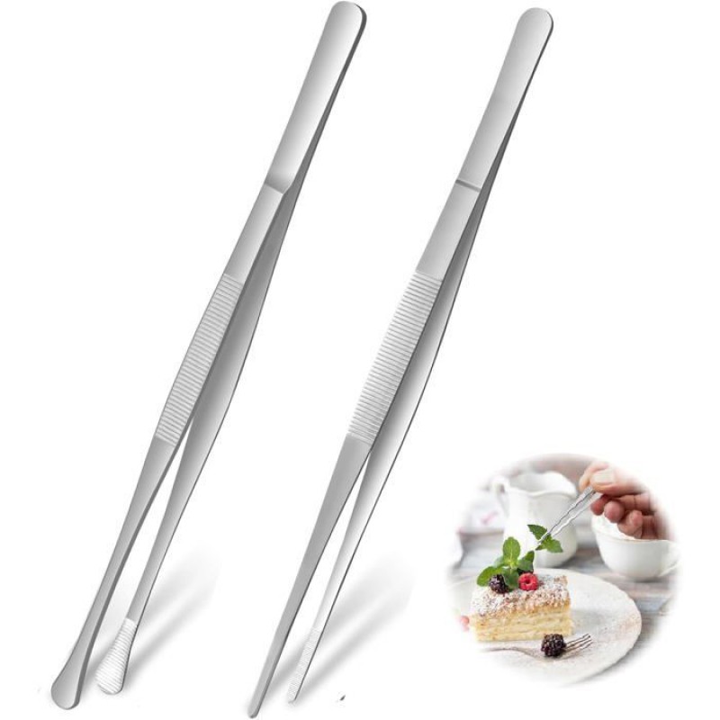 Set Mit 2 Küchenzangen Aus Edelstahl, 30,5 Cm Lang, Ergonomisch, Zum Grillen Und Kochen
