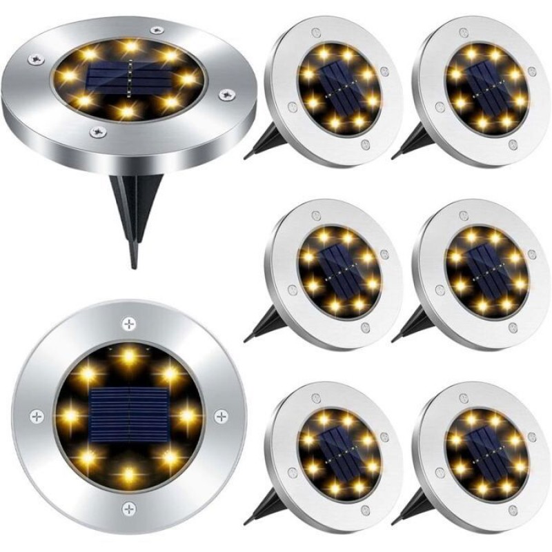 Einbau-solarleuchte – 8 Leds – Ip65 Wasserdicht – 6–8 Stunden Akkulaufzeit – Schnelle Installation