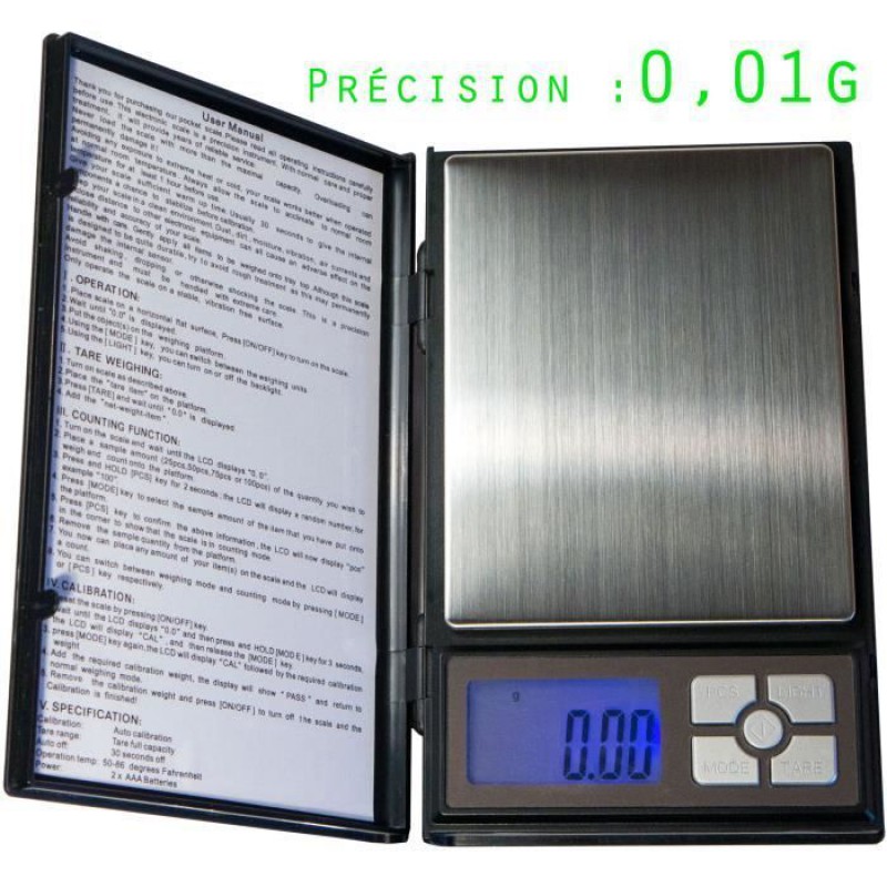 Küchenwaage – Xl-größe – Genauigkeit 0,01 G – 500 G Kapazität – Tara-funktion