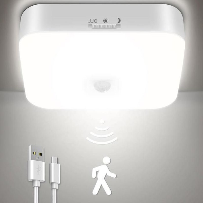 Kabellose Led-deckenleuchte Mit Bewegungsmelder, Wiederaufladbar, Usb-betrieben, Für Garage, Badezimmer, Keller