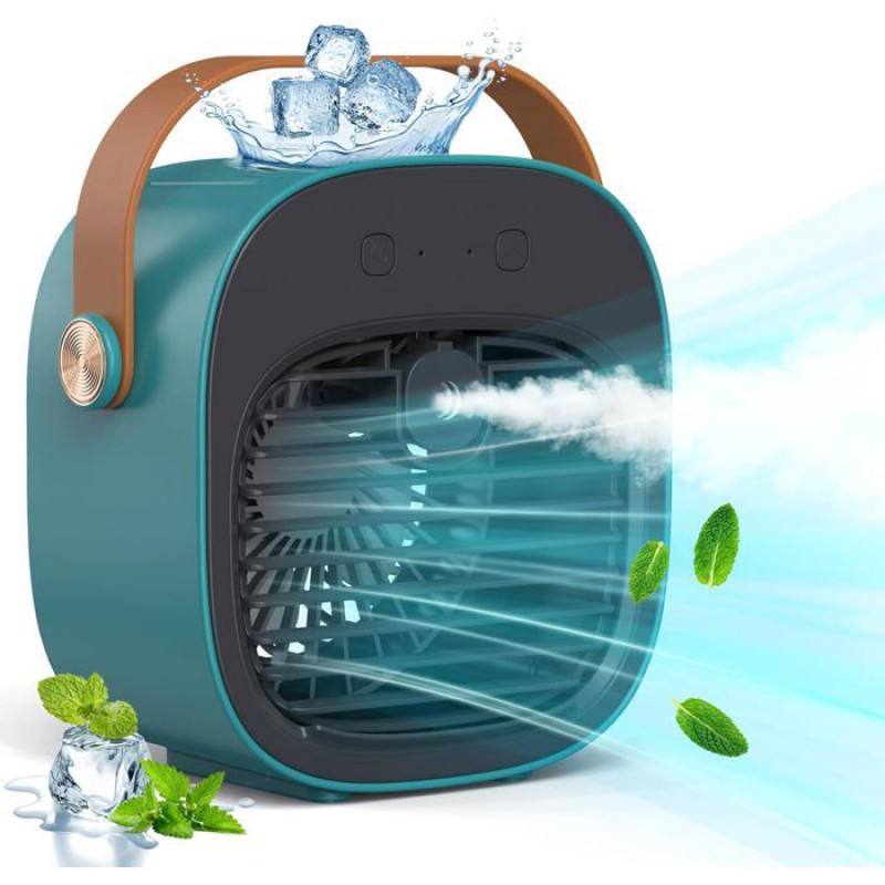 Tragbare Klimaanlage – Wiederaufladbarer 4000-mah-akku – 3 Lüfterstufen – Integrierter Luftbefeuchter