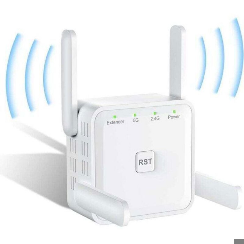 Dualband-wlan-repeater – 1200 Mbit/s – Dualband 5 Ghz & 2,4 Ghz – 360°-abdeckung – 4 Hochleistungsantennen