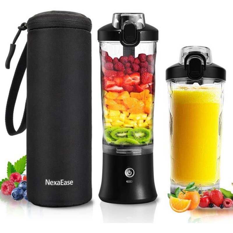 Tragbarer Mixer – Usb-aufladbar – 600 Ml Fassungsvermögen – Leistungsstarker Motor – Kompakt Und Leicht