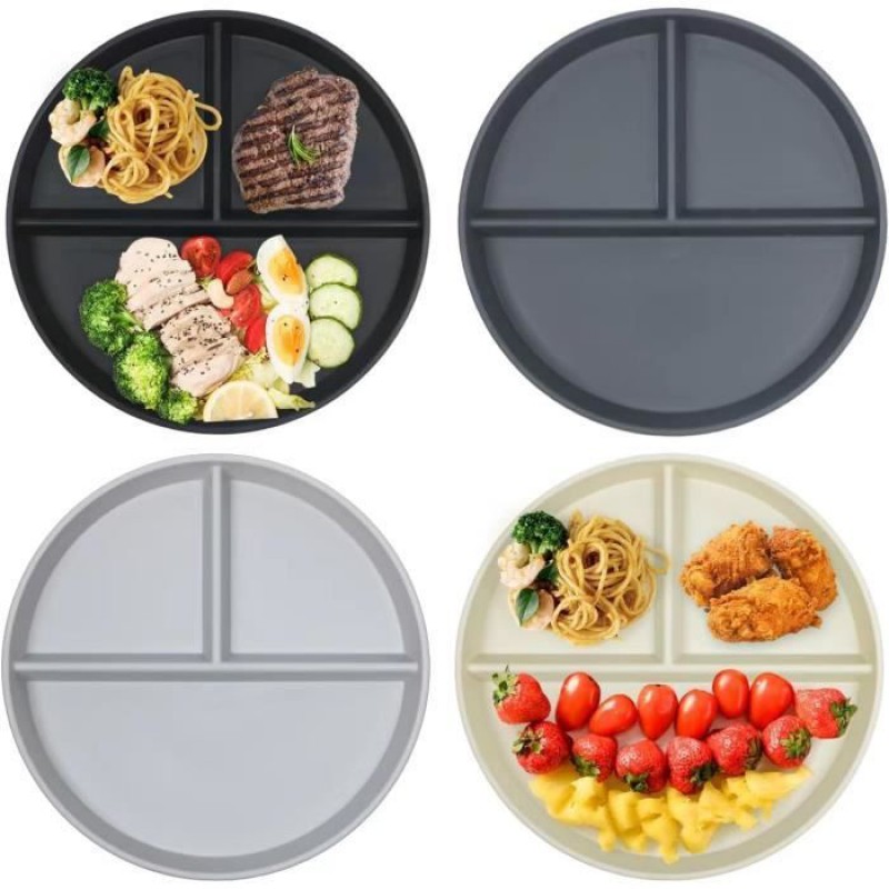 Unterteilter Teller – Nicht Spezifiziert – 4er-set – 23 Cm – Wiederverwendbar – Unzerbrechlich – Mikrowellengeeignet
