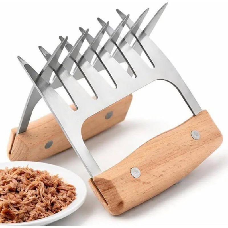 Set Mit 2 Grillkrallen Aus Edelstahl, Werkzeuge Zum Zerkleinern Von Schweinefleisch, Hähnchen Und Steak, Grillzubehör