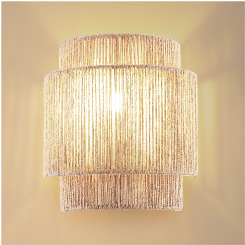 Lignea Lux Wandleuchte Aus Jute Im Bohème-stil, 40 W - - Lignea Lux Wandleuchte Aus Jute Im Bohème-stil, 40 W -