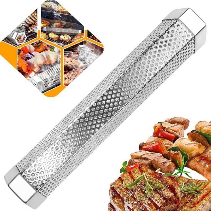 Rauchrohr Für Pelletsmoker, Barbecue-smoker, Edelstahl-pelletrohr, Kaltrauchgenerator, Kompatibel Mit 2 Stück