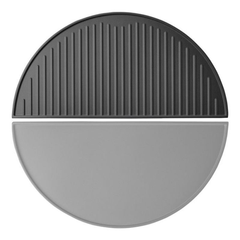 Wiltec Halbkreisförmige Grillplatte – 46,7 X 22,8 X 1,5 Cm – Gusseisen – Für Holzkohle- Oder Gasgrills – Grillen Und Kochen