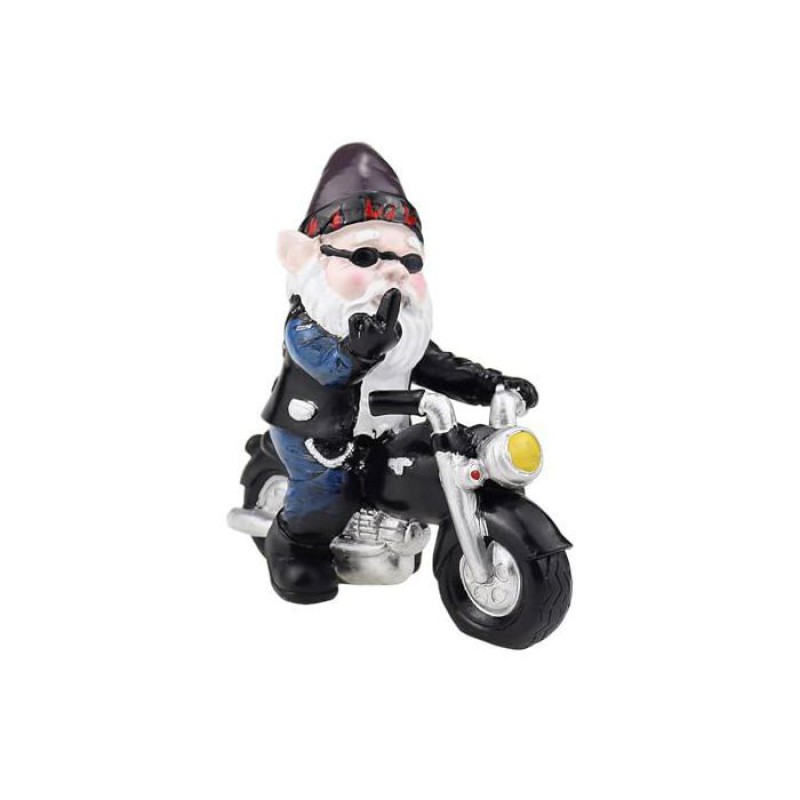 Gartenzwerg Auf Einem Motorrad (12 Cm X 13 Cm) — Wasser- Und Sonnenbeständig
