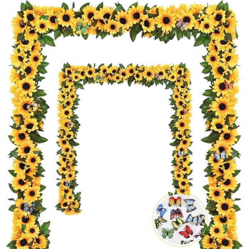 Künstliche Sonnenblume, Künstliche Sonnenblumengirlande, 2,3 M Lange Künstliche Ranke, Künstliche Blume Für Zuhause, Garten, Hochzeit