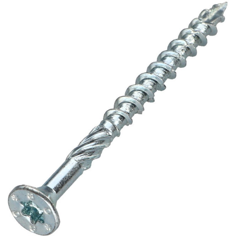 Senkkopf-holzschraube, Gezahnt, Torx T25, 5x80, 48 Mm Gewinde, Spaltsichere Spitze, Schnitttyp 17, Stahl – 200 Stück