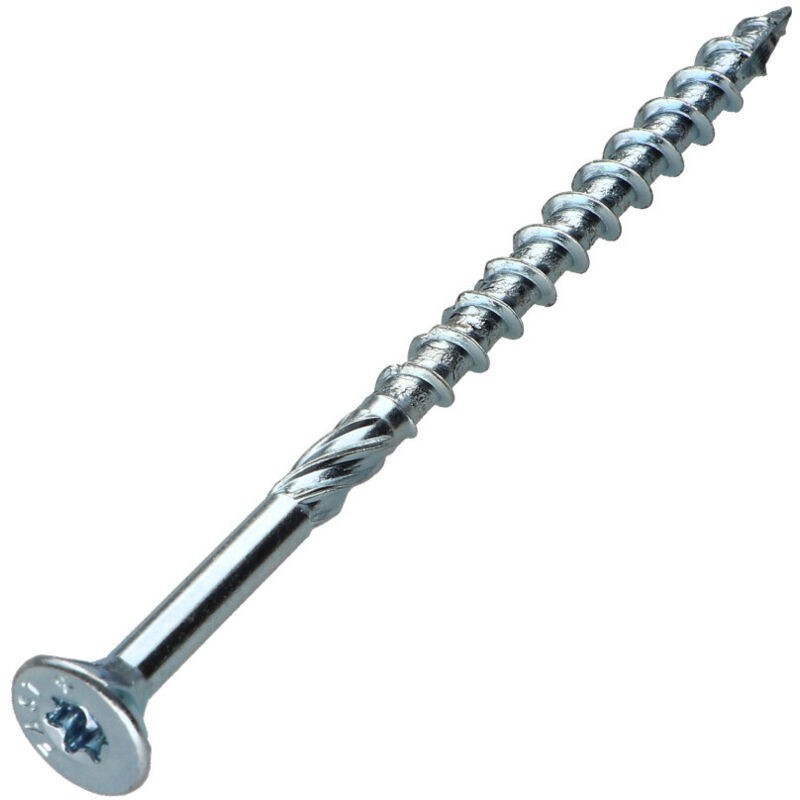 Senkkopf-holzschraube, Tf-gezahnt, Torx T40, 8x100, 50 Mm Gewinde, Spaltsichere Spitze, Schnittart 17, Stahl – 30 Stück
