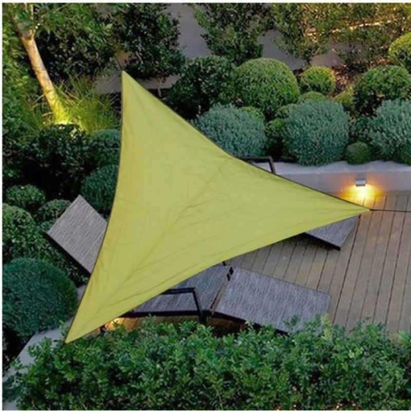 Dreieckiges Sonnensegel, Sonnenschutzgewebe Wasserdichtes Material – Maschinenwaschbar Für Garten Und Terrasse 4 X 4 X 4 M (armee)