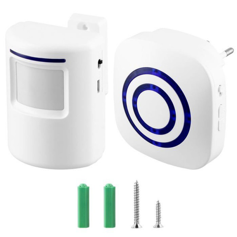 Kabellose Türklingel Für Geschäfte – 1 Empfänger + 1 Pir-sensor – 38 Melodien, 3 Lautstärkestufen
