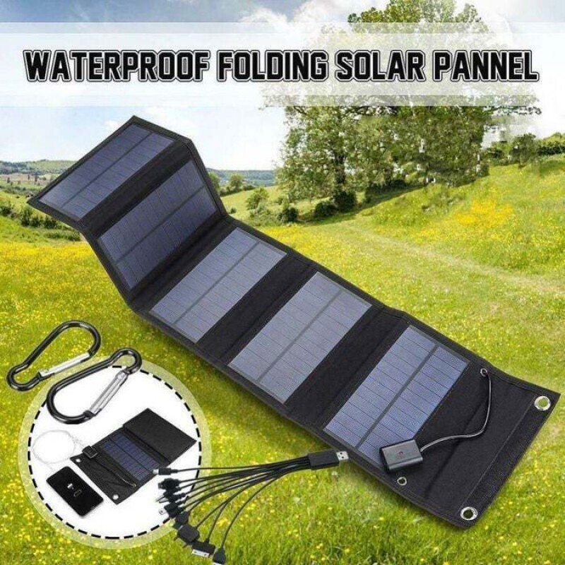 Tragbares, Wasserdichtes 30-w-solarladegerät (ipx4) Mit Qc3.0-usb-anschluss Und 5-v-ausgang – Powerbank Für Camping