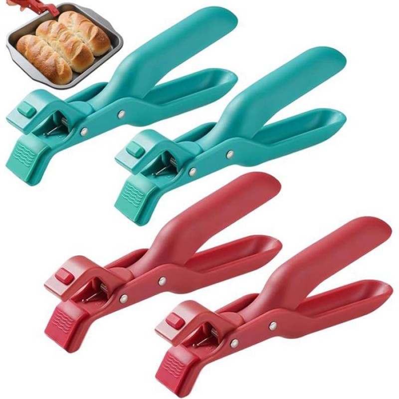 4-teiliges Set: Heißluftfritteusen-zangen, Rutschfeste Geschirrzangen, Isolierte Silikonzangen, Für Heiße Schüsseln, Mikrowellen, Backöfen Und Töpfe