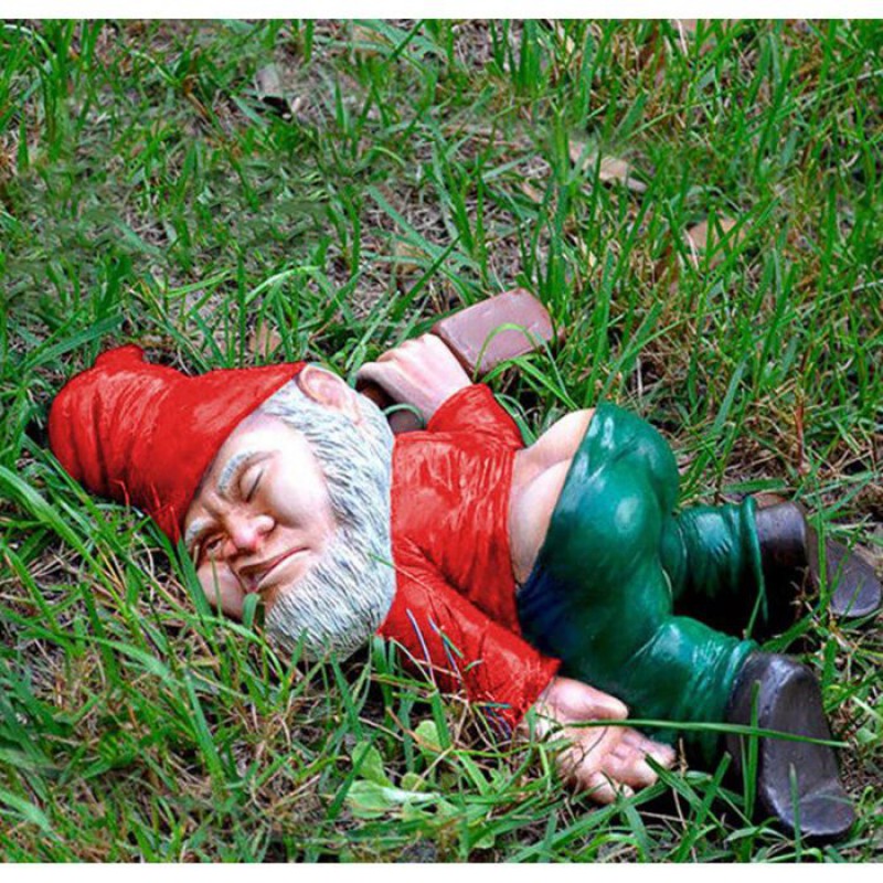 Lustiger Betrunkener Gartenzwerg Aus Kunstharz, 15 Cm, Kreative Zwergenstatue Für Rasen/terrasse/innen-/außendekoration.