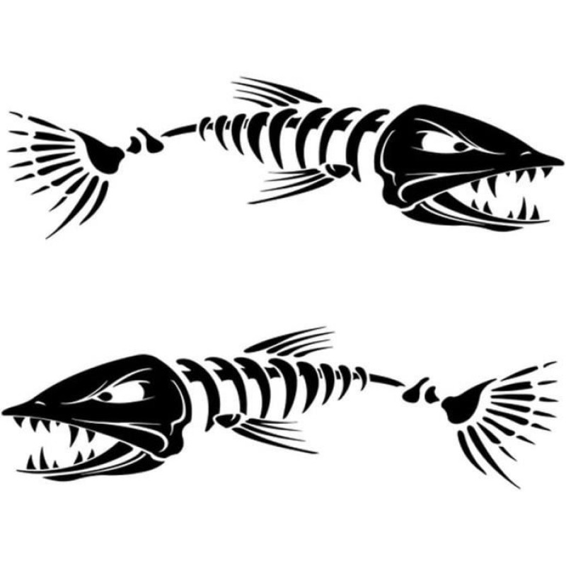 Autoaufkleber Mit Fischskelett, Autoaufkleber Aus Vinyl, Aufkleber Mit Fischerboot